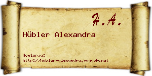 Hübler Alexandra névjegykártya
