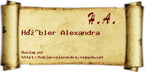 Hübler Alexandra névjegykártya